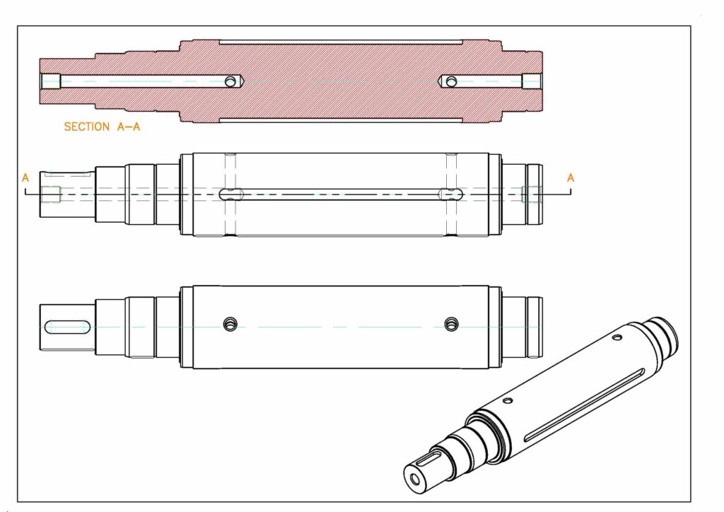 Sample projects showcasing precision milling, turning, and technical drawing services for custom engineered components